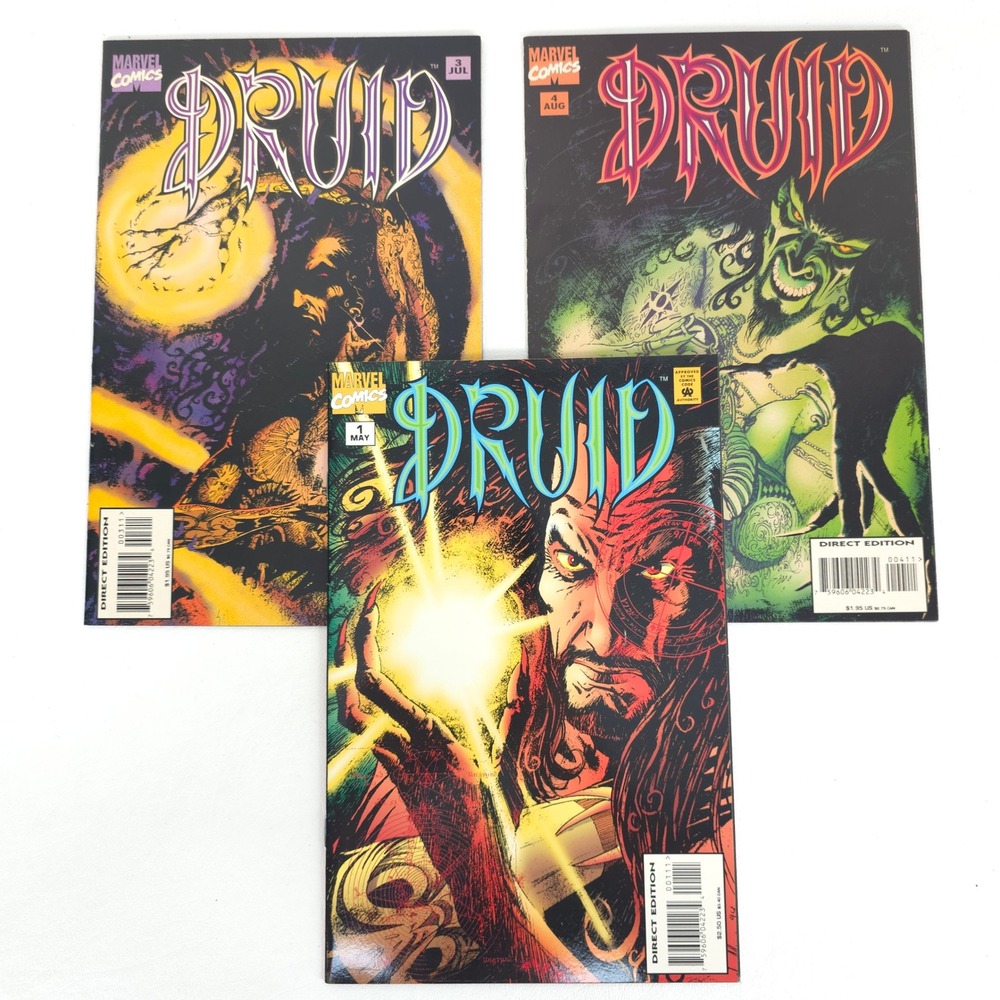 Druid Marvel Comics Lot Issues 1 3 4 1995 Warren Ellis Limited Series Set Direct